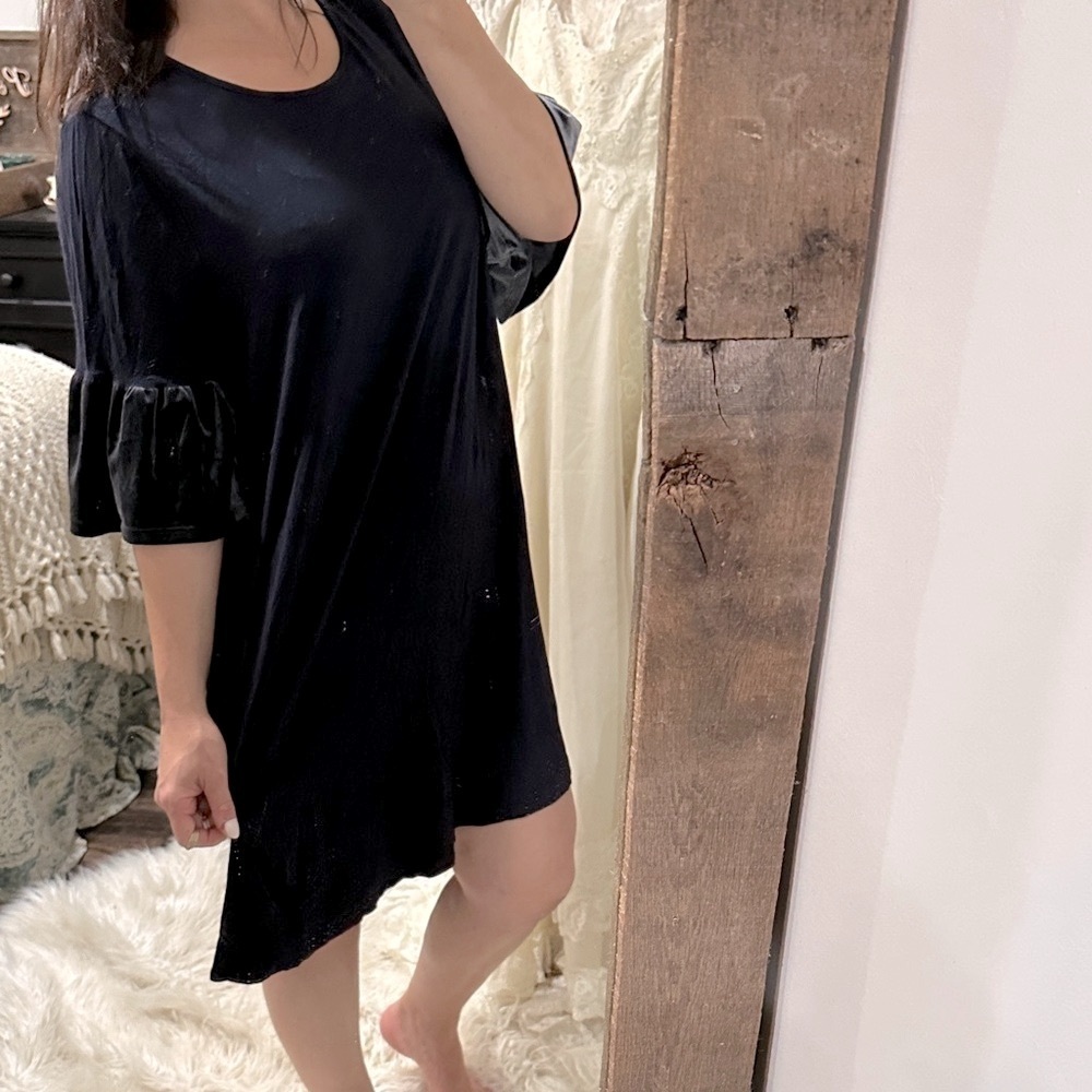 Agnes & Dora slip on navy blue Ruffle Sleeve Dress size XXlarge